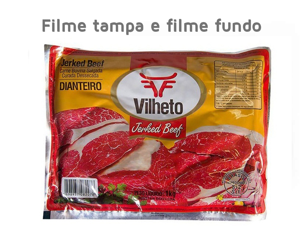 embalagem filme tampa jerked beef vilheto